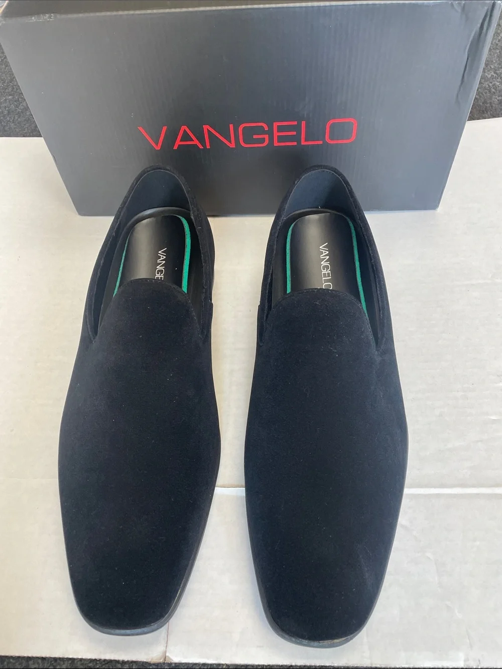 Vangelo Black Suede Slip-On Loafers